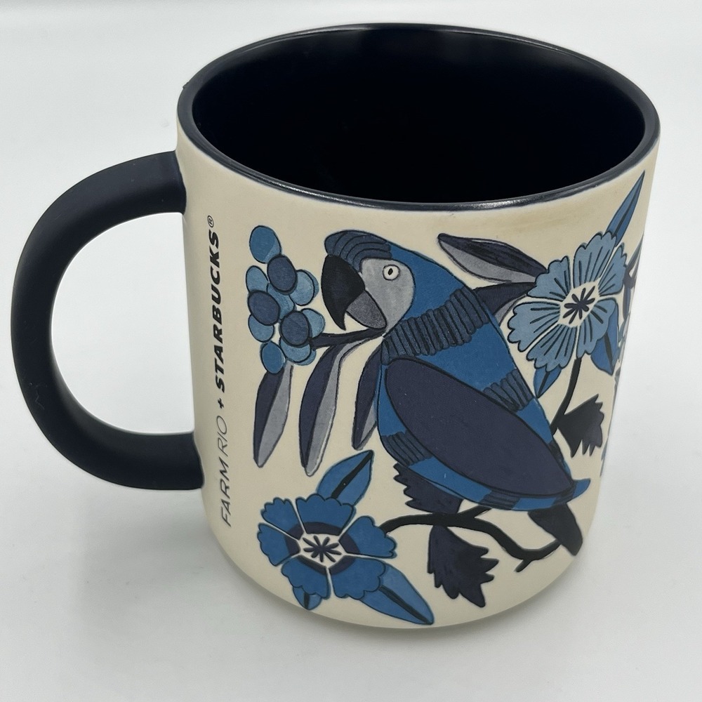 FARM RIO + Starbucks Blue White Ceramic Mug New 2025